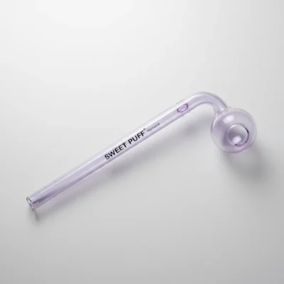 Curved Sweet Puff Glass Pipe 14cm Purple Balancer