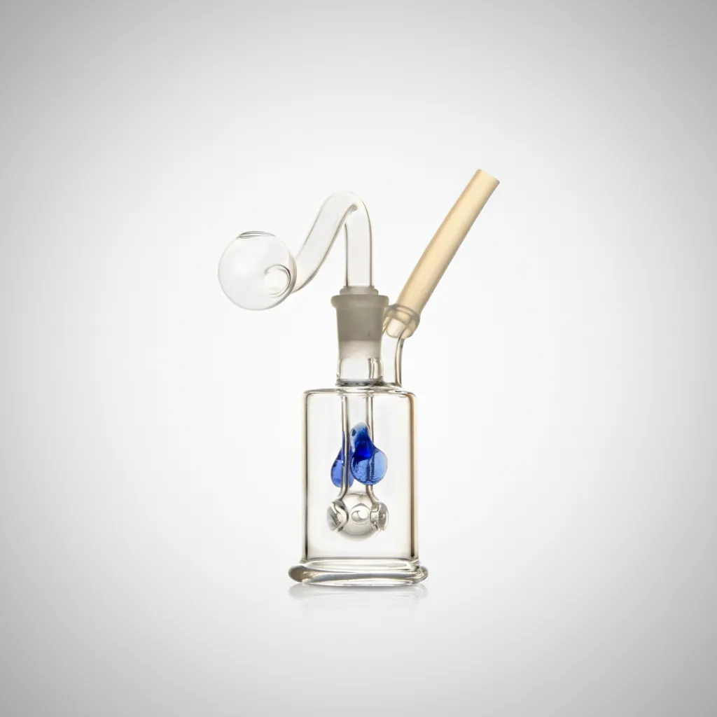 Mini Glass Tobacco Pipe With Snake Filter 8.5cm
