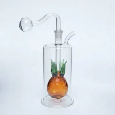 Pineapple Water Pipe 13cm with Mini Bubbler Glass Pipe