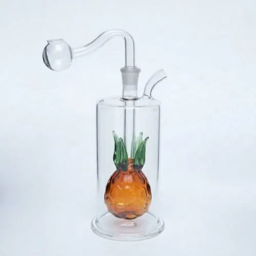 Pineapple Water Pipe 13cm with Mini Bubbler Glass Pipe