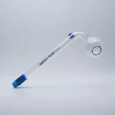 Sweet Puff Glass Pipe 10cm Blue Rim and Balancer