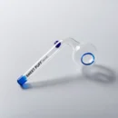 Sweet Puff Glass Pipe 8cm Blue Rim and Balancer