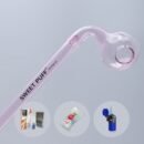 Combo Full X1 Curved Sweet Puff Glass Pipe 14cm Pink Balancer