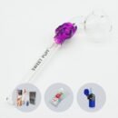 Combo Full X1 Skull Sweet Puff Glass Pipe 14cm Pink and Balancer