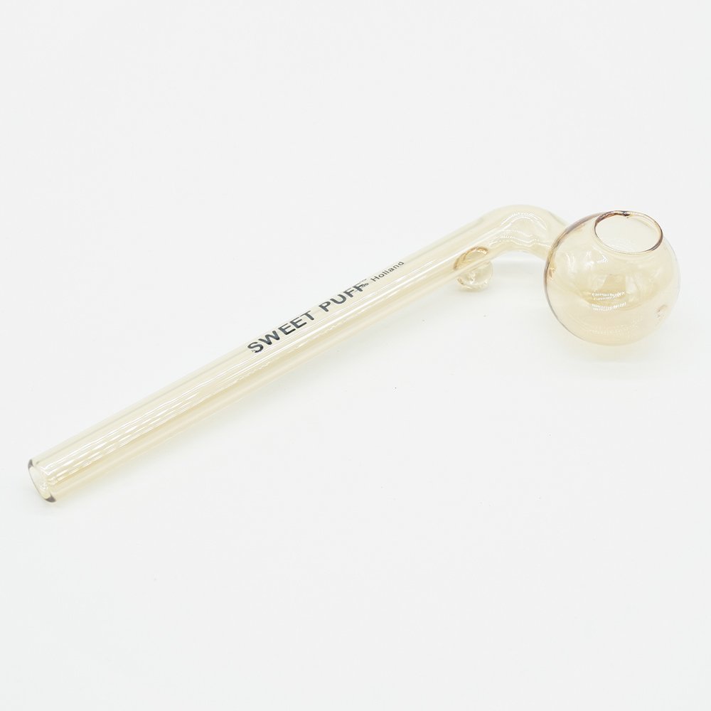 Curved Sweet Puff Glass Pipe 14cm Gold Balancer Pack X14 - Image 4