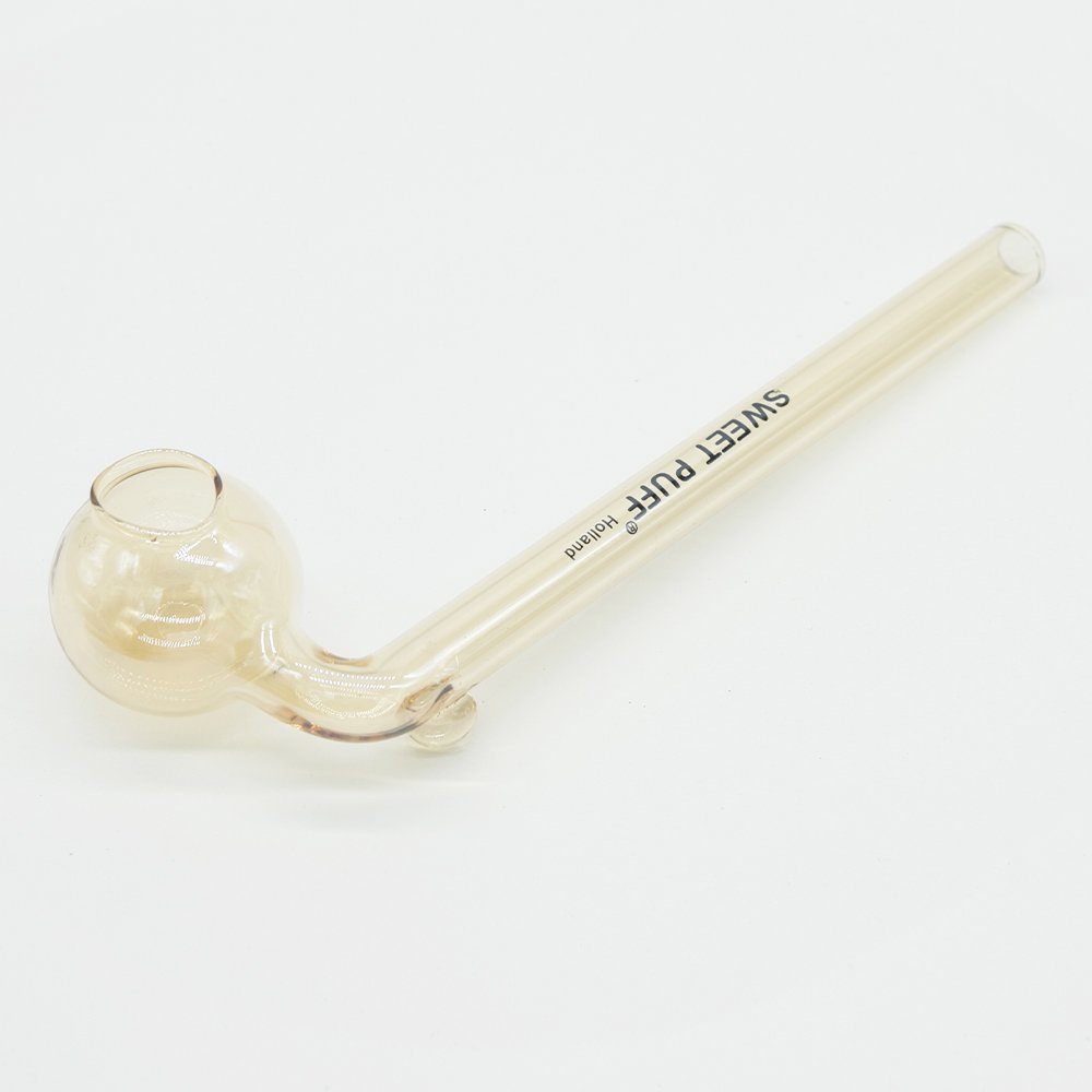 Curved Sweet Puff Glass Pipe 14cm Gold Balancer Pack X14 - Image 6