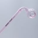 Curved Sweet Puff Glass Pipe 14cm Pink Balancer