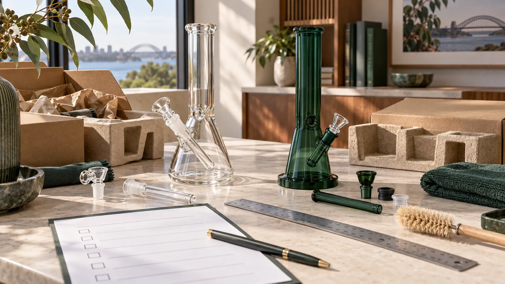 Glass Bongs vs Acrylic Bongs buying checklist for Australian shoppers comparing materials and features