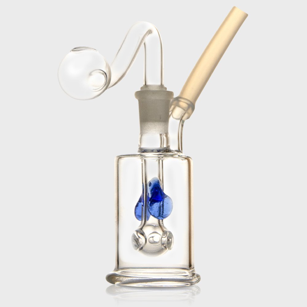 Mini Glass Tobacco Pipe With Snake Filter 8.5cm