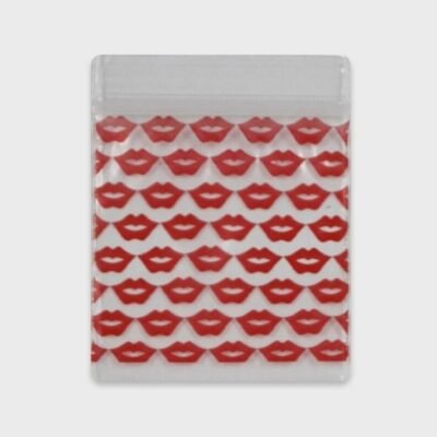 Resealable Plastic Bags 25×25 mm with Red Lip Patterns
