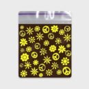 Resealable Plastic Bags 51x51 mm Black with Hippie Printed Patterns