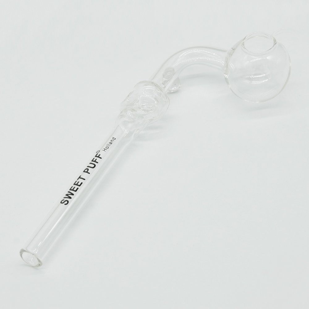 Skull Sweet Puff Glass Pipe 14cm Clear Balancer Pack X2 - Image 2