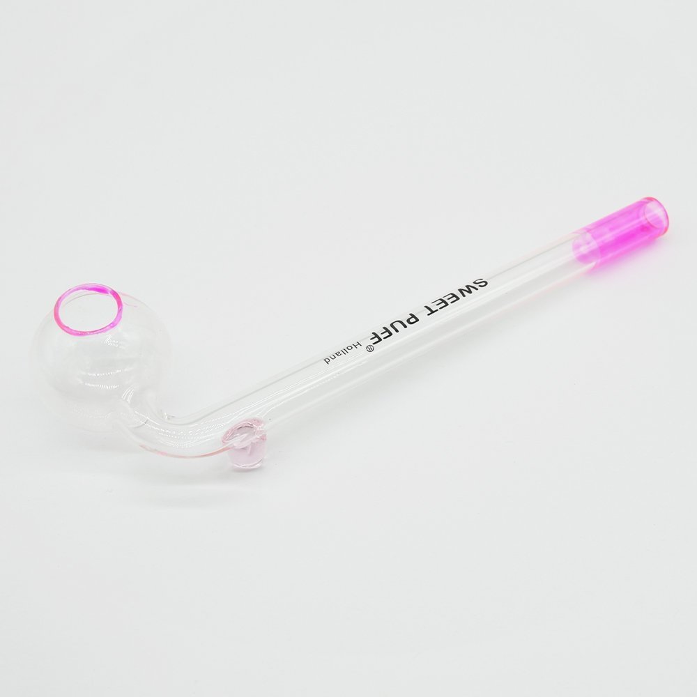 Sweet Puff Glass Pipe 10cm Pink Rim and Balancer Pack X6 - Image 6
