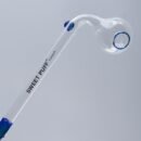 Sweet Puff Glass Pipe 14cm Blue Rim and Balancer Pack X12