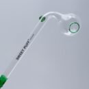 Sweet Puff Glass Pipe 14cm Green Rim and Balancer Pack X12