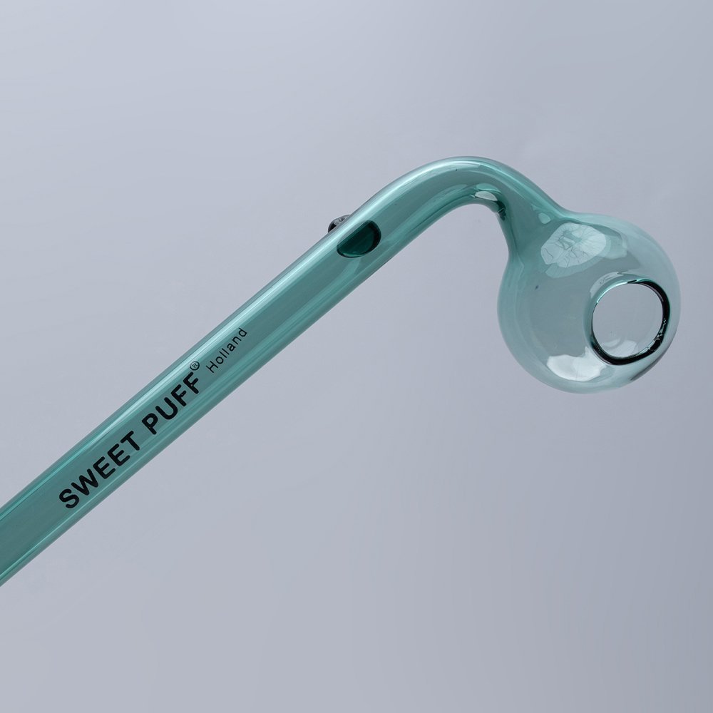 Sweet Puff Glass Pipe 14cm Teal Balancer Pack X2